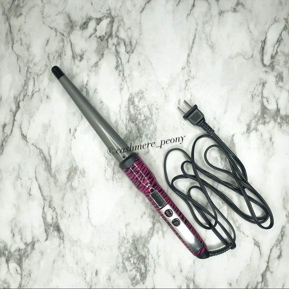 Conair Tourmaline Ceramic Curling Wand Limited Edition Pink Zebra Print - Picture 1 of 4